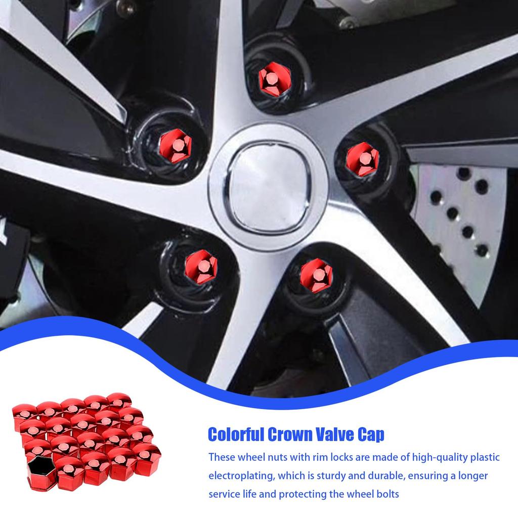 Wheel Nut Caps Set of 20 Car Tire Wheel Nut Cover Pranut Cap Wheel