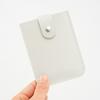 Faux Leather Card Holder Large Capacity Pull-out 6 Slots Solid Color Button Slim Minimalist Portable Business Card Bank Card Driver