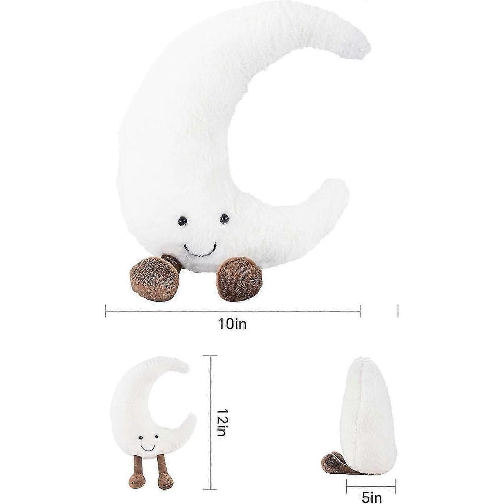 Peluche Soleil et Lune, Oreiller Soleil Souriant Rempli de Fun, Oreiller Animal Lune et Rayon de Soleil 12", Jouet Doux en Peluche pour Cadeau d'Anniversaire d'Enfant