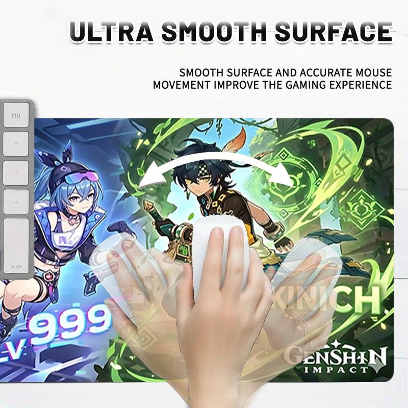 1Pc Silver Wolf Vs Kinich Gaming Mouse Pad Keyboard Desk Mat Non-slip Rubber Lock Edge Waterproof Computer Mousepad for Office Home Decor Y1349