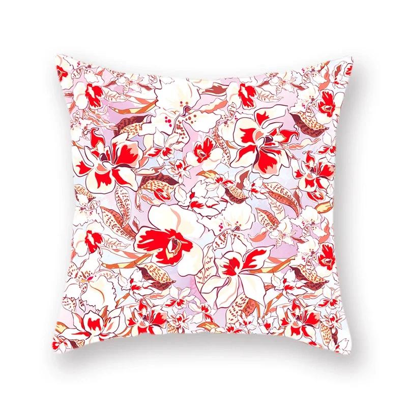 Pastoral Small Flower Pattern Polyester Throw Pillow Cover Decorative Pillowcase Floral Sofa Chair Bedroom Cushion Cover 45X45Cm