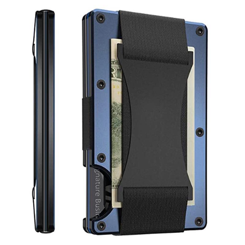 

Carbon Fiber RFID Aluminum Card Holder with Back Strap