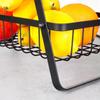 Two-tiered Basket for Fruits and Vegetables, Black Metal Platter, Basket