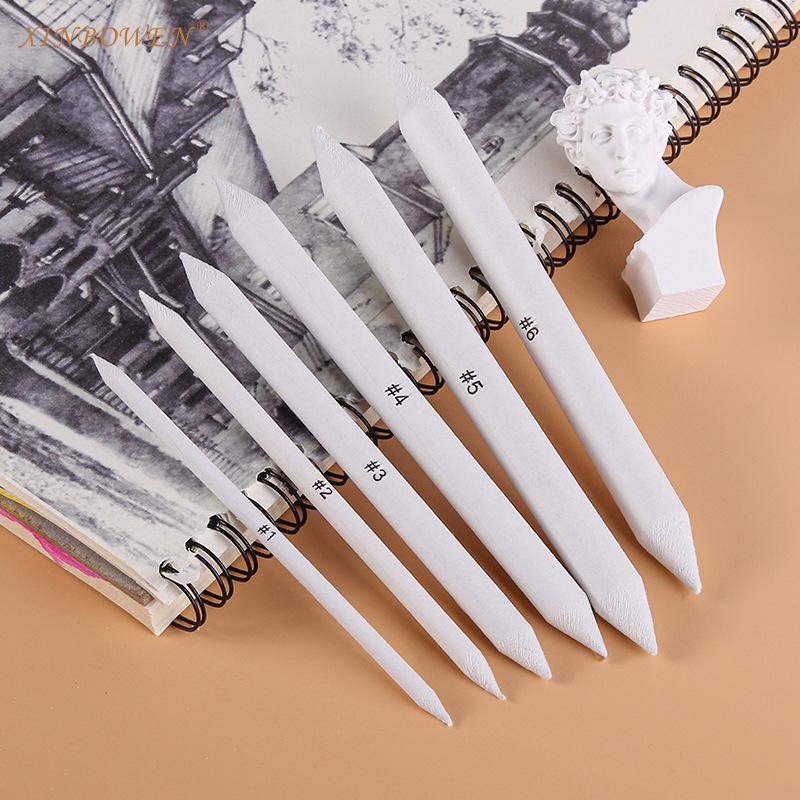 6-Piece Double-Ended Newsprint Blending Stumps: Essential for Art Students' Smudging, Correction, and Sketching.