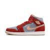 Air Jordan 1 Mid SE PS Denim Red Kids Sneakers Orange Cinnabar Hemp DM4383-600