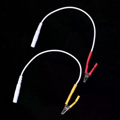 19.5cm Tens/Ems Tieline Alligator Clip Cable Wire Electrode For Electronic Acupuncture 2mm Pin Type Cable