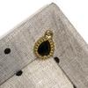 3Pcs, Natural Stone Teardrop Faceted Pendant 11x15mm Golden Bezel Frame Charm for DIY Necklace Jewelry Making