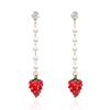 Flower Earrings Alloy Pearl Drop Jewelry For Women With Fruit Design For Casual Wear