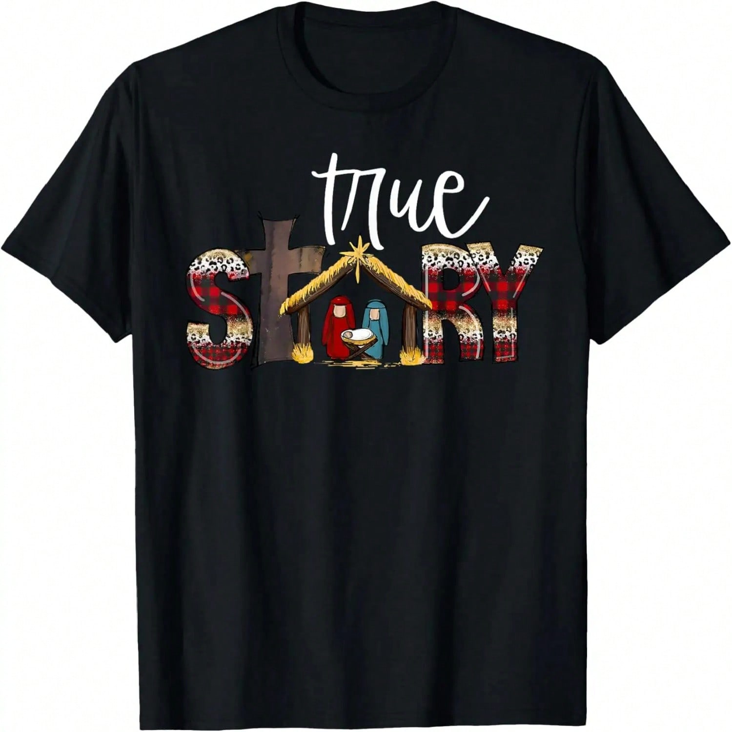 True Story Jesus Bible Faith Christmas Pajama T-Shirt S разноцветный