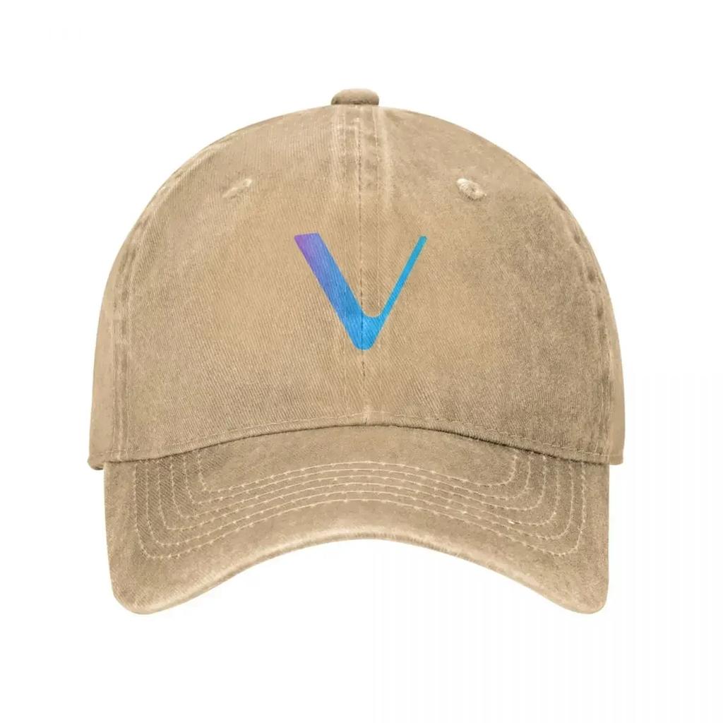 Vechain Cryptocurrency HT Baseball Caps for Unisex Women Distressed Denim Snapback Cap Block Chain All Seasons Travel Hats Cap