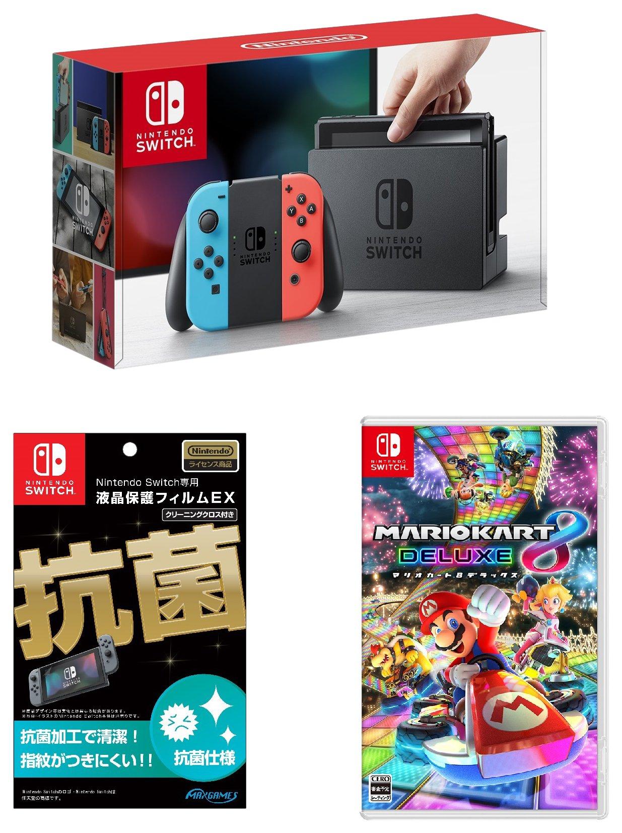 

LCD protective film EX licensed Nintendo Switch Neon Blue Neon Red Mario Kart 8 Deluxe Original Postcard of 10 code distribution to win original Mario