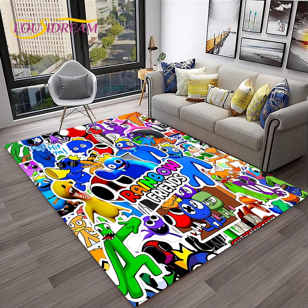 Game R-Rainbow Friends Cartoon  Area Rug,Carpet for Home Living Room Bedroom Sofa Doormat Decor,kid Play Non-slip Floor Mat Gift