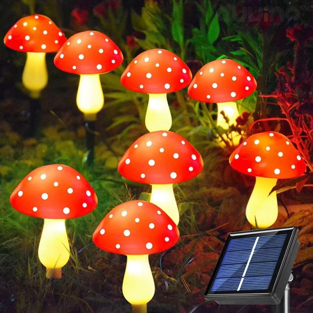 8/12/20 LED Luce Fungo Solare Fatata Giardino Decorazione Esterna Lampada Notturna Impermeabile Cortile Per Decorazione Festa di Natale Matrimonio