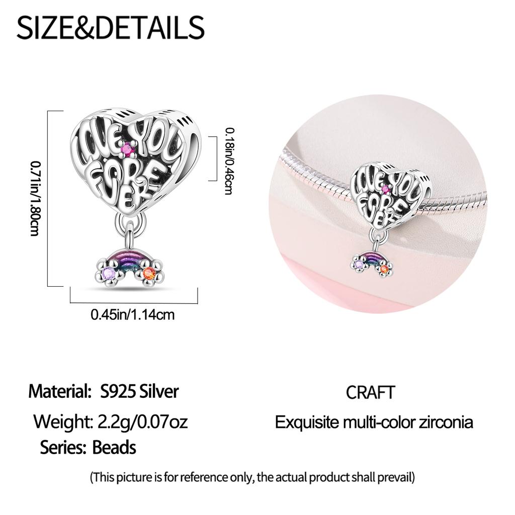 Copper Charms Original Heart Shaped Beads Fit Bracelet Jewelry Diy Lady'S Gift Accessory