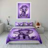 Adorable Purple Elephant Decor Set Kid's and Adults' Bedroom Decor, Exquisite Three-piece Bedding Set Gift