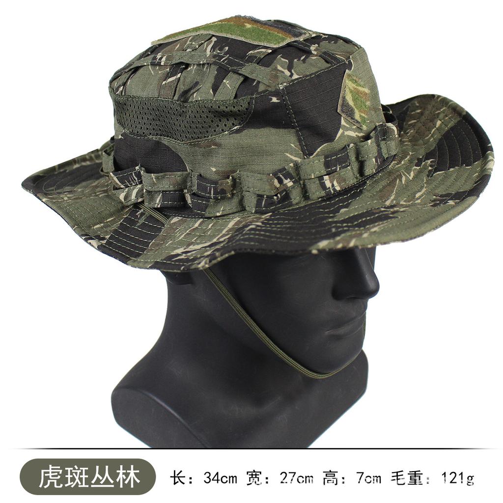 Tactical Camouflage Penny Hat Outdoor Jungle Mountaineering Fishing Fishing Hat Sun Protection Summer Shade Velcro Bucket Hat