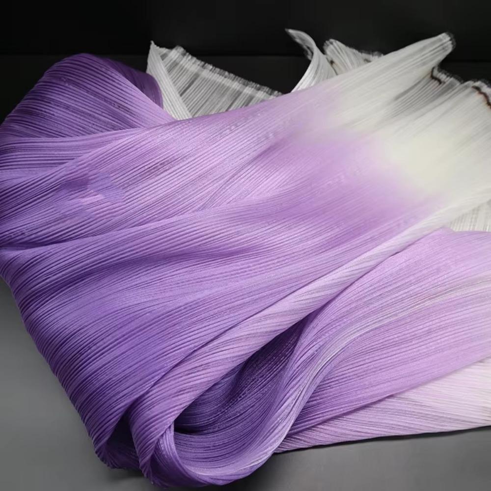 Tela de Tejido Plisado de Color Degradado 2025 Tela de Malla de Organza Hecha a Mano DIY Tela Brillante de Diseñador Fondo de Boda