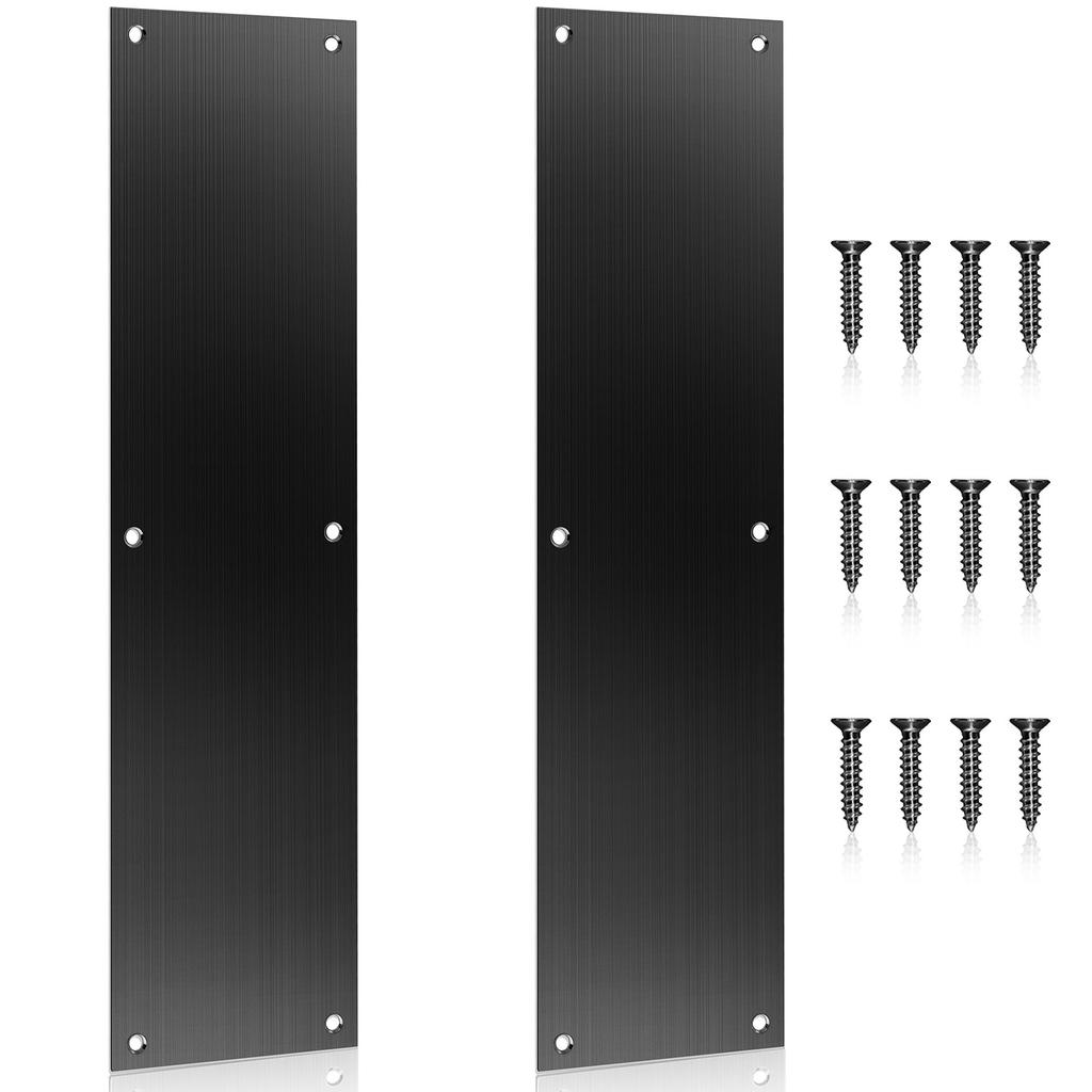 2Pcs Push Door Plate 11.5X3 Stainless Steel Door Push Plate Door Kick Plate,Brushed Doorplate Door Proection Metal Plate