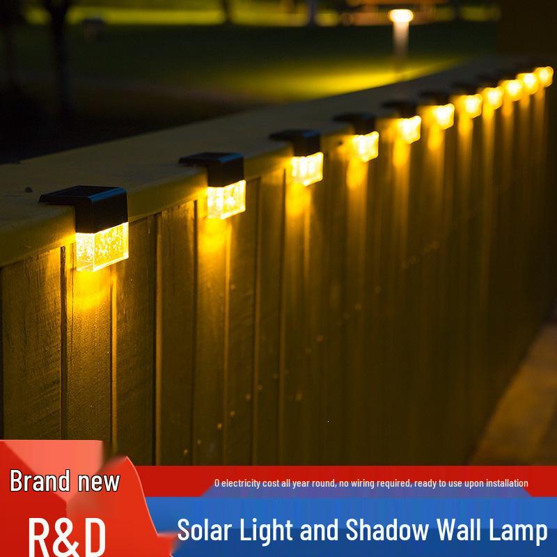 Solar Decorative Outdoor Wall and Stair Light for Courtyard, Balcony, Garden, and Fence