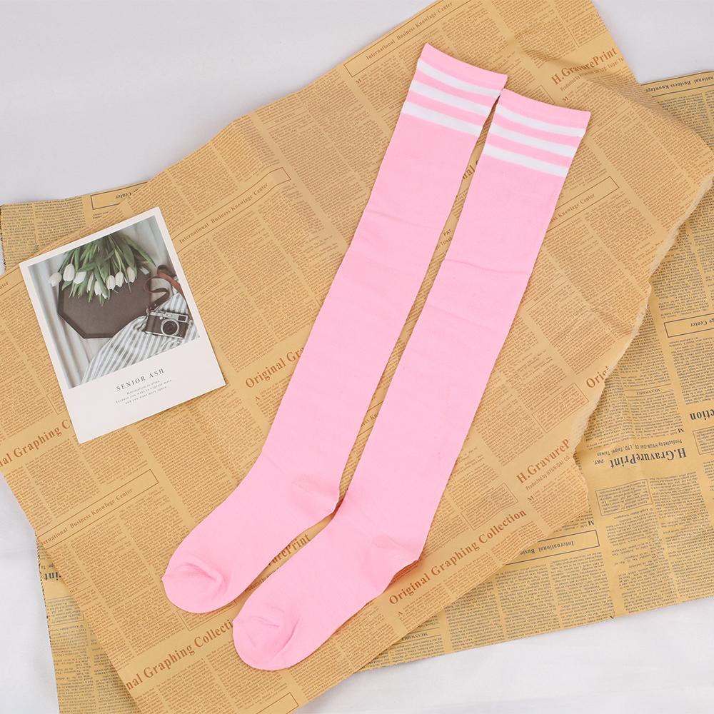 Long Socks With Three Stripes And Over The Knee College Style Performance Dance Women's Pressure Cotton Stocking