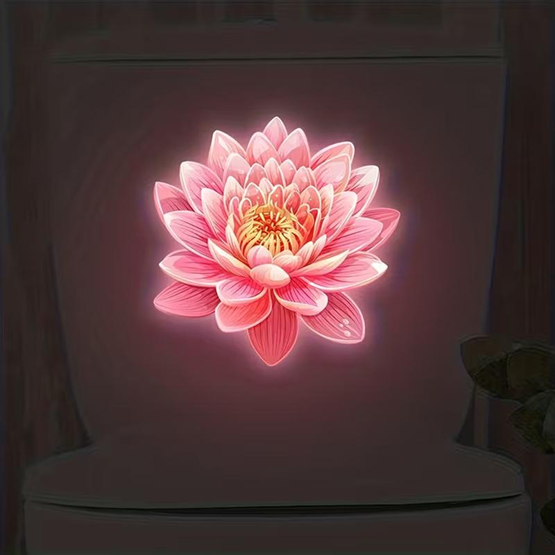 Świecący w ciemności naklejka na klapę sedesu w kształcie kwiatu Samoprzylepna Zdejmowalna Dekoracja łazienki Nocny blask Naklejka ścienna Luminous Toilet Sticker