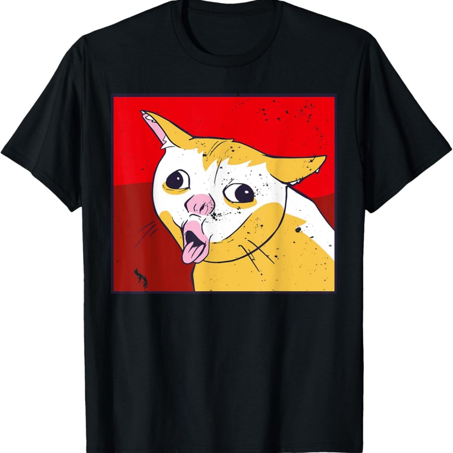 Cat Funny Meme T-Shirt for Men Women S