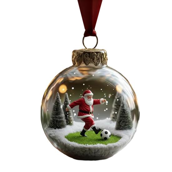 Bombka Szklana Stadion Świętego Mikołaja Ozdoba Wisząca na Choinkę z Motywem Sportowym Świąteczna Dekoracja Domu