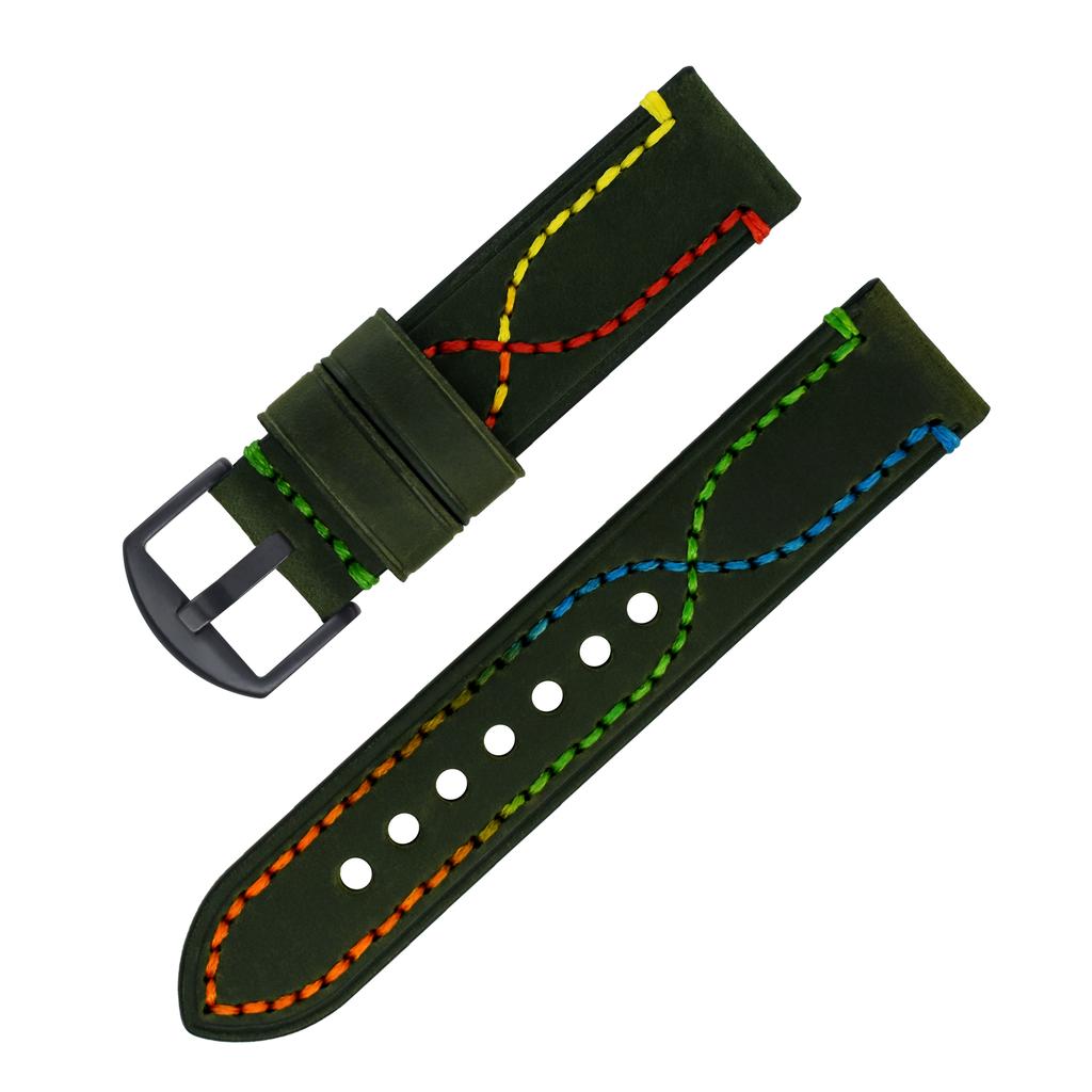 Cinturino per Orologio HQ Edizione Acciaio Regolabile Traspirante Morbido Cavo Mucca Unico Comodo Sportivo Flessibile Smart Cinturino in Pelle per Orologio