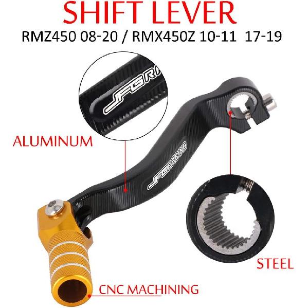Motorcycle Gear Shifter Lever Shift Foot Pedal for RMZ450 2008-2020, RMX450Z 2010-2011/2017-2019 Dirt Bike, Gold