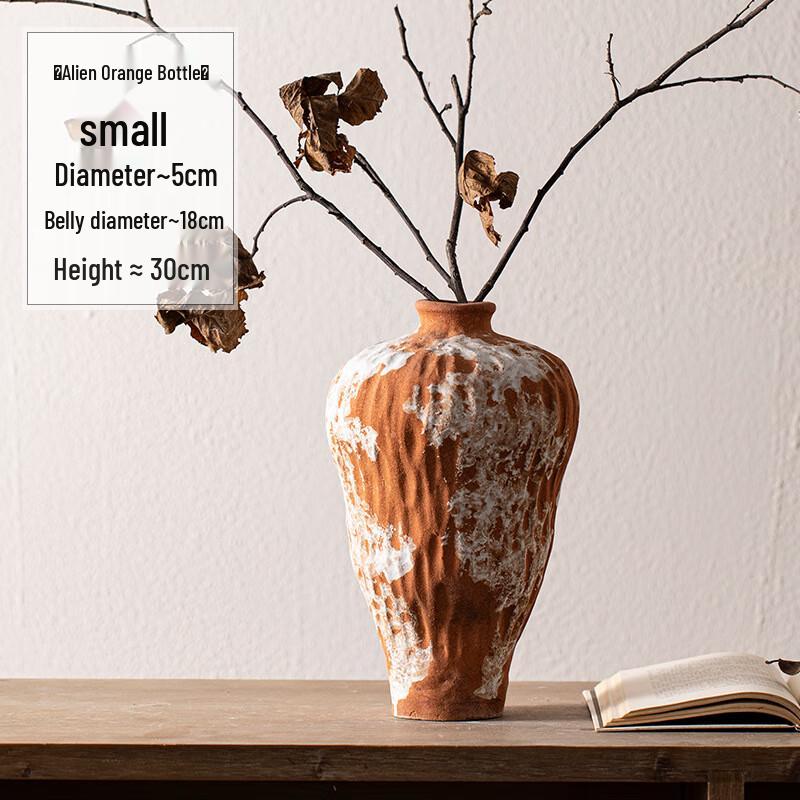 Jingdezhen Retro Ceramic Irregular Orange Vase