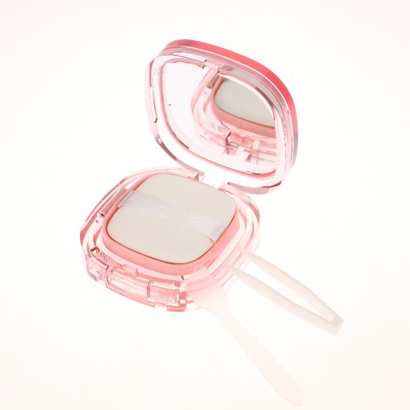 15G Empty Foundation Makeup Jar With Sponge Puff Handheld Portable Cosmetic Travel Makeup Jar Plastic Powder Box For Bb Cream