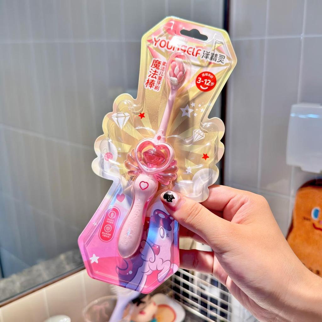 Magic Wand Toothbrush for Kids - Soft Bristles, Fairy Design, Three Colors, Individually Packaged