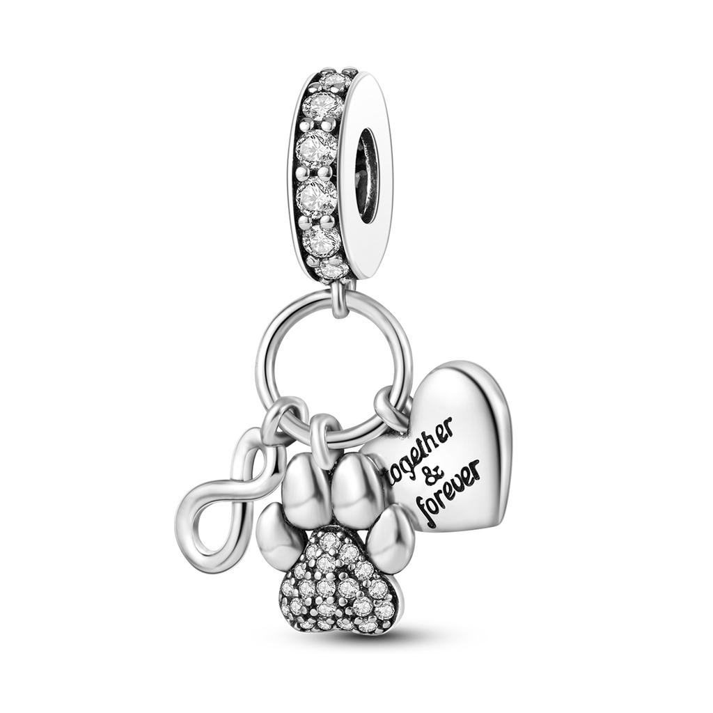 Elephant Charm Copper Plated Animal Dog Paw Cat Snake Owl Pendant Beads Fit Mula Bracelet Original Fine Jewelry Making