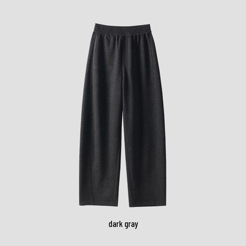 

Rongtai Wool-Cashmere High-Waisted Wide-Leg Slimming Banana Pants for Women - Spring 2026 Collection, Simple Versatile Casual Style Medium темно-серого
