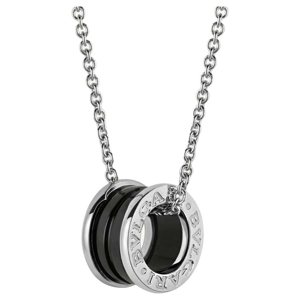 Bvlgari Save The Children Charity Collection Black Inlay 925 Silver Ceramic Necklace Unisex Necklace CL856977-349634