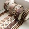 6 Rollen Retro Karo Gitter Washi Tape Box Set Vintage Ästhetisches Dekopapierband für Handkonto Scrapbooking A3320