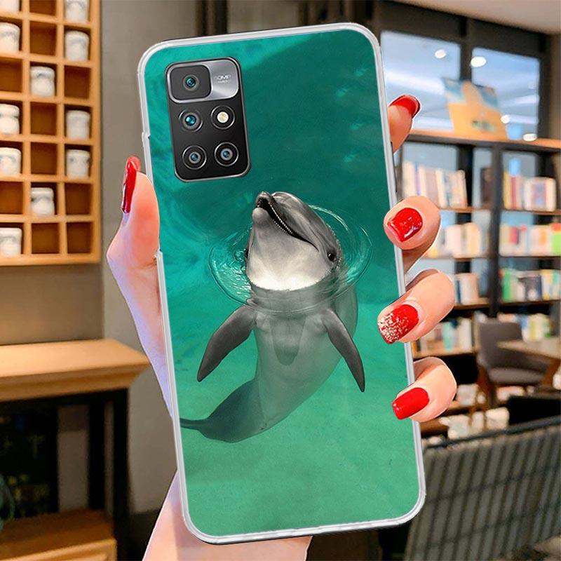 Ocean Animal Cute Dolphin Cover Phone Case For Xiaomi Poco F7 Ultra X7 X6 X5 Pro M7 Redmi 15C 15 13C 13 12C 12 10C 10 9A 9C 9T 9