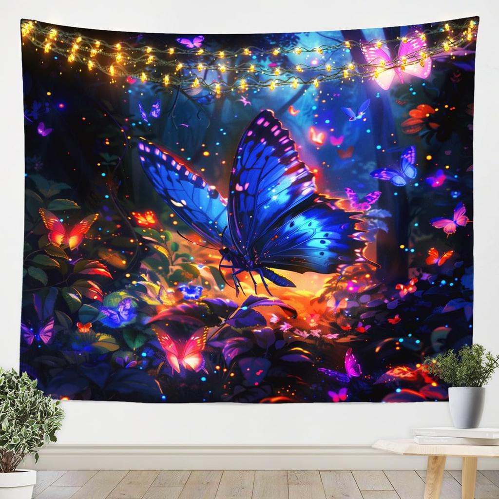 Vintage Japanese Tapestry, Red Sun and Water Reflection Print Wall Hanging with Cherry Blossom for Dorm and Living Room Decor