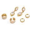 18K Gold-Plated Zirconia Ear Cuff Set: Stylish Non-Pierced Earrings with Stainless Steel Studs