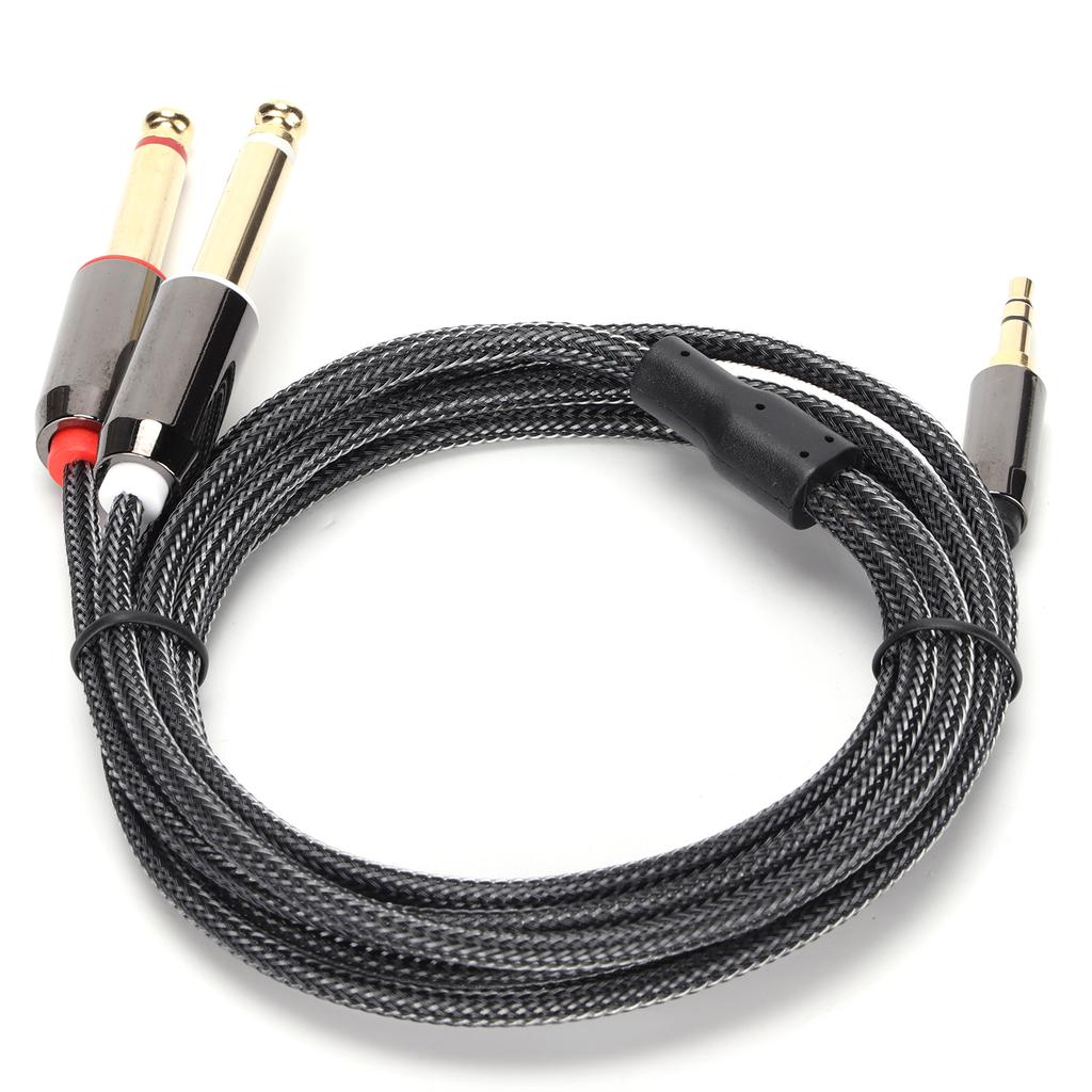 JK‑366 3.5mm to Dual 6.35mm Audio Line Male to Male Gold Plated Connectors Audio Cable