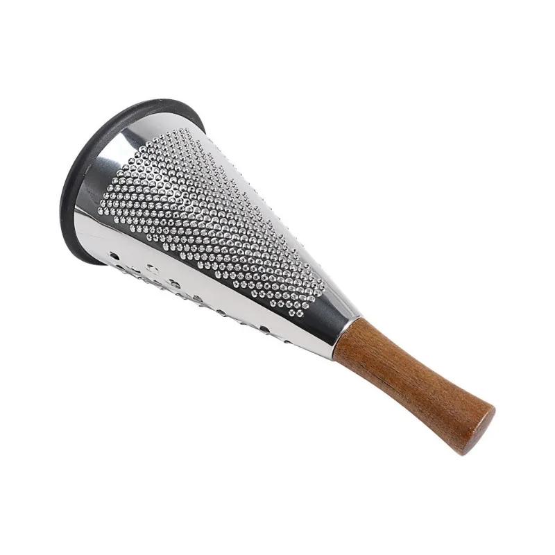 Vertical Stainless Steel Tri-Plane Vegetable Grater Cheese Shredder Wooden Handle Multi-function Fruit Peeler