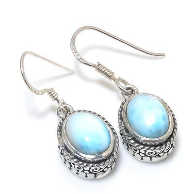 Boucle d'oreille cadeau en argent sterling massif 925 et pierre précieuse Larimar Natural Republic 1" e8e07