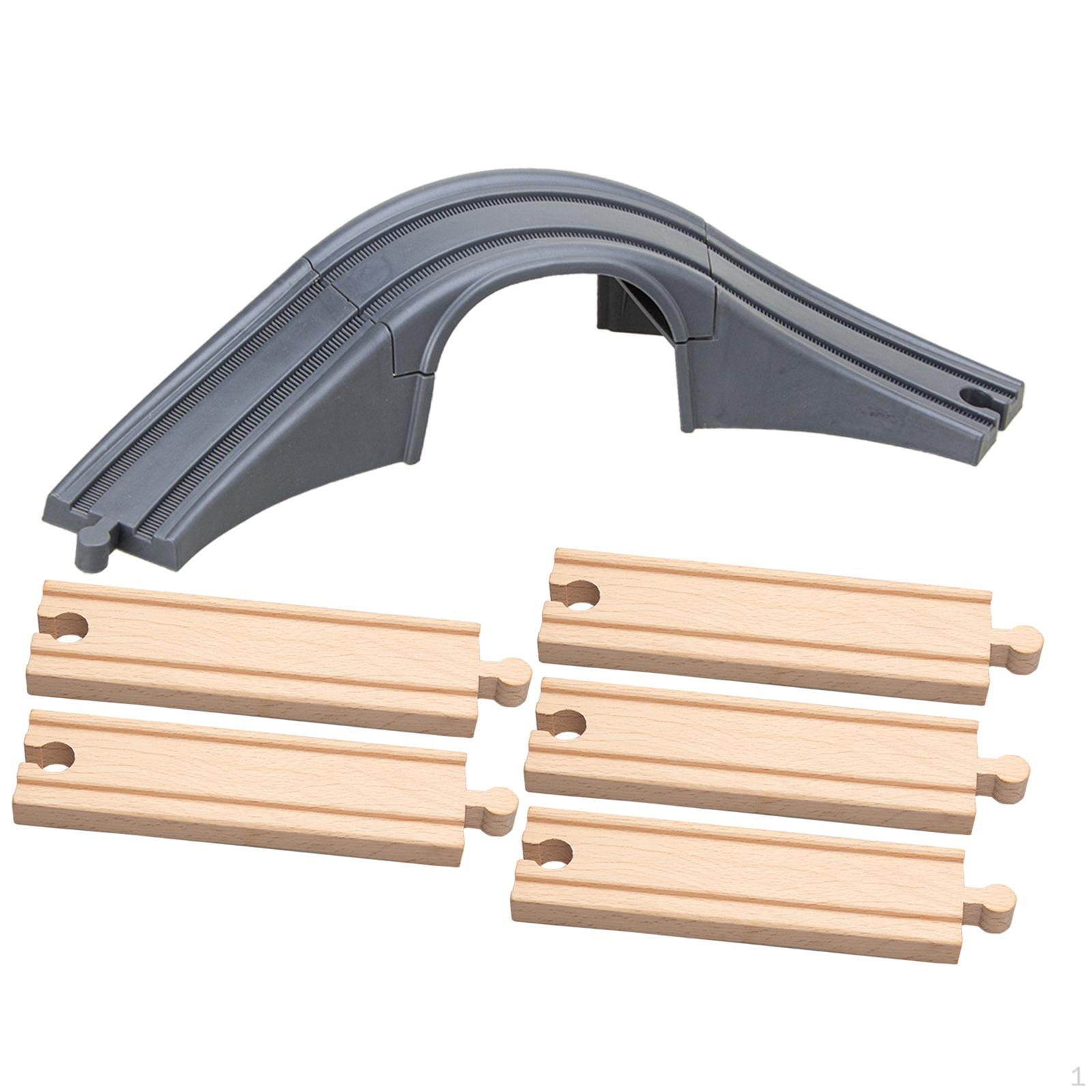 Railway Bridge Figurine Wooden Train Track Expansion, Simulation, DIY for серый
