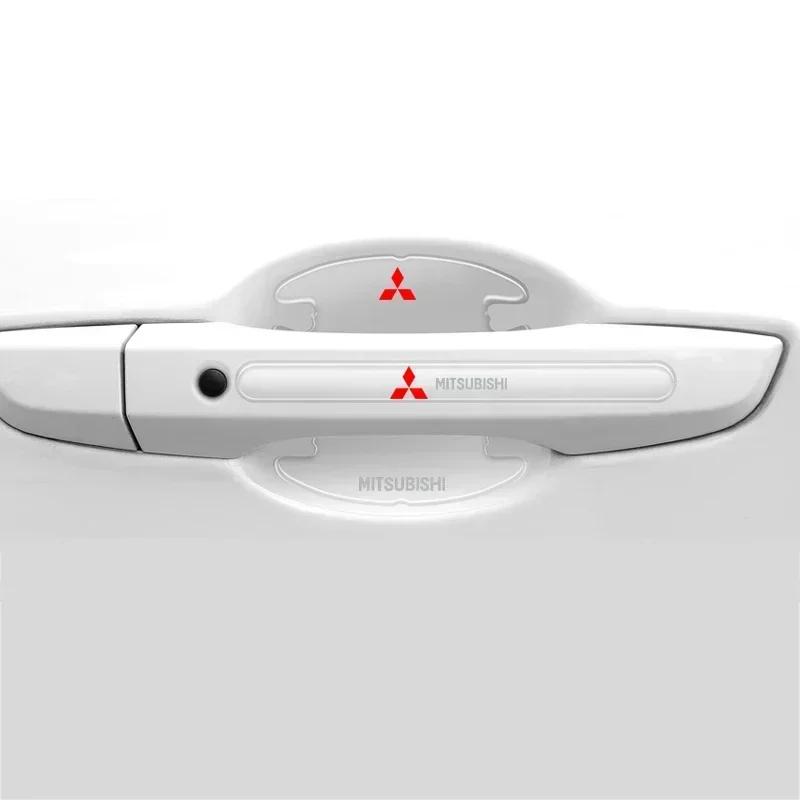 Pour Mitsubishi ASX Lancer Cordia Pajero Outlander Eclipse Galant Mirage Colt Poignée de Porte de Voiture Bol Bandelettes Autocollantes Transparentes