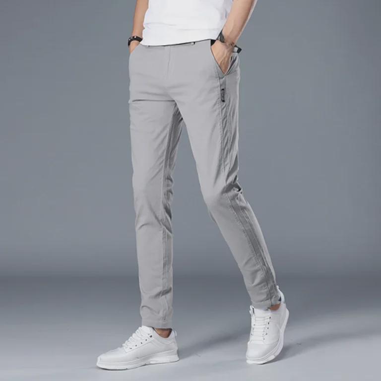 Men's Slim Fit Summer Trousers - Trendy Casual Solid Color Sports Pants