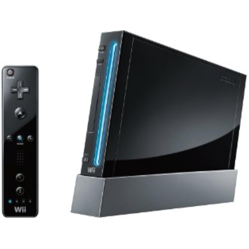 Wii main unit (black) (“Wii remote control jacket” included) (RVL-S-KJ) [manufacturer discontinued]