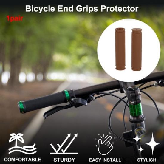 Bike Handlebar Grip Cover 125mm Lightweight MTB End Grip Protector Brown 1 Pair