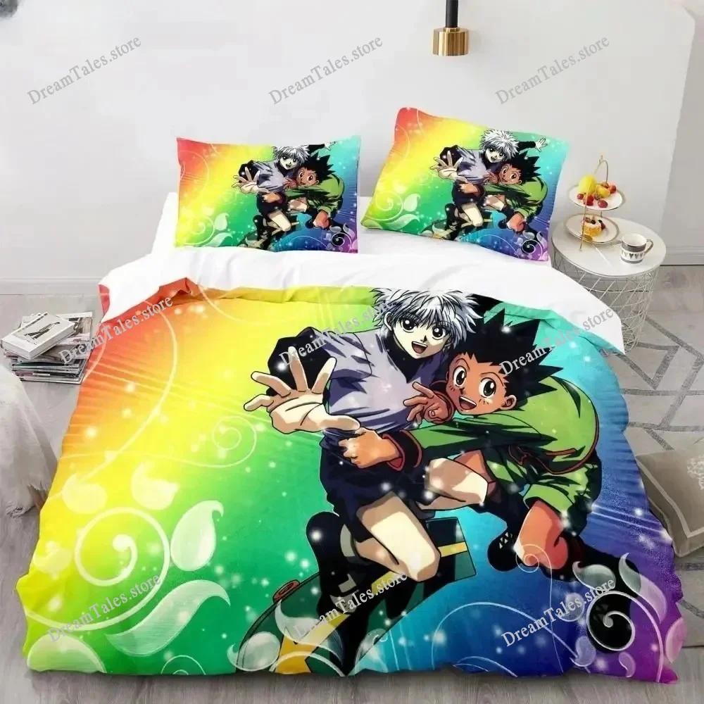 Hunter X Hunter 3D Bedding Set Japanese Anime Twin Queen King Quilt Cover Pillowcases Polyester for Boys Cover Sets Luxury Gift7