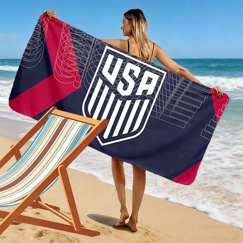 USMNT Print Beach Towel, Large Soft Quick Dry Towel for Beach Camping Swimming