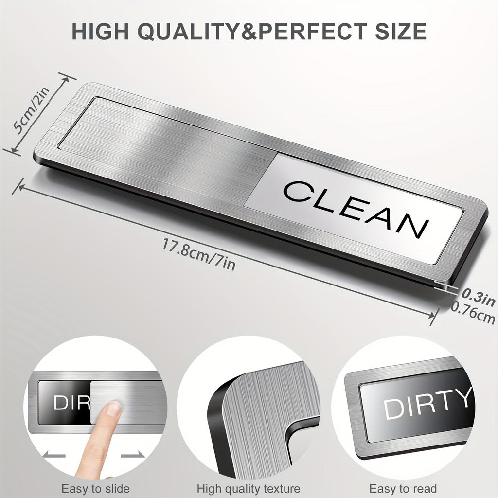 Acrylic Dishwasher Magnet - Easy Slide Clean/Dirty Indicator, Strong & Stylish Kitchen Accessory
